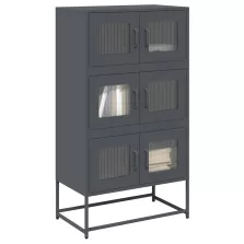 vidaXL Highboard antracit 68x39x123 cm Acél