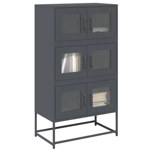 vidaXL Highboard antracit 68x39x123 cm Acél