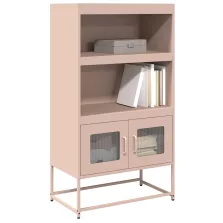 vidaXL Highboard rózsaszín 68x39x123 cm Acél