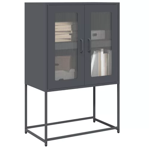 vidaXL Highboard antracit 68x39x107 cm Acél