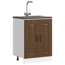   vidaXL Mosogató sljzat szekrény Kalmar barna tölgy 60x46x81,5 cm