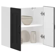   vidaXL konyhai fali szekrény Kalmar fekete színű fűrészáru