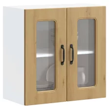   vidaXL konyhai fali szekrény üvegajtóval Kalmar kézműves tölgy