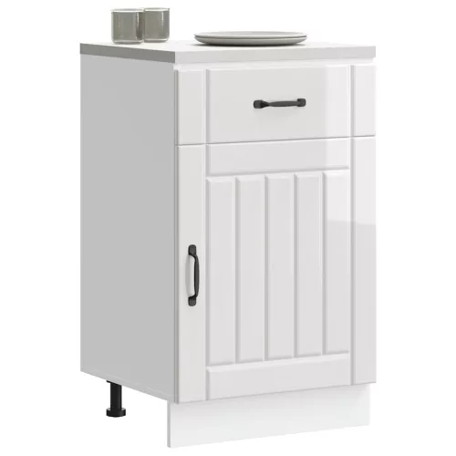 vidaXL Konyhai alsó szekrény Lucca magasfényű fehér szerelt fa