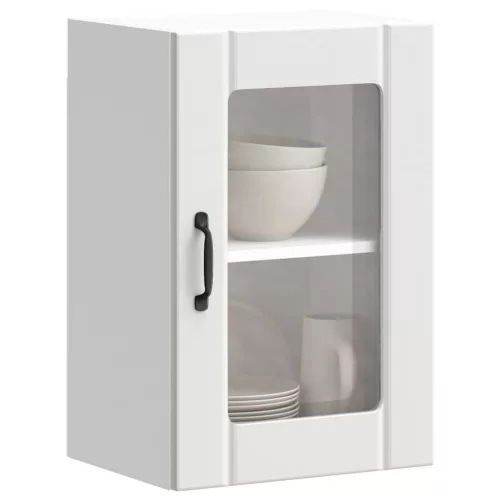 vidaXL Konyhai fali szekrény üvegajtóval Lucca fehér
