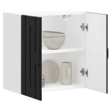 vidaXL Konyhai fali szekrény Lucca fekete szerelt fa