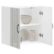   vidaXL konyhai fali szekrény Lucca magasfényű fehér szerelt fa