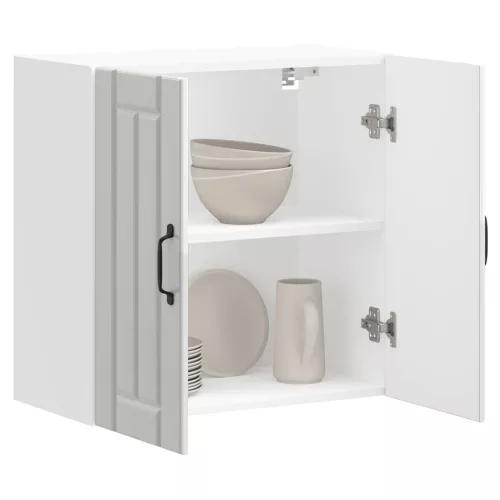 vidaXL konyhai fali szekrény Lucca magasfényű fehér szerelt fa