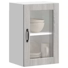   vidaXL Konyhai fali szekrény üvegajtóval "Porto" Szürke Sonoma