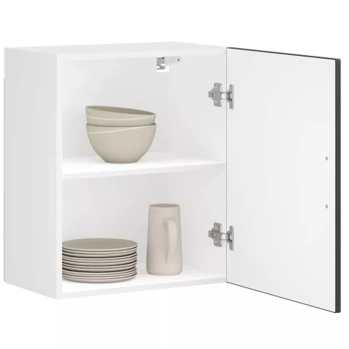 vidaXL konyhai fali szekrények 2 db "Porto" Fekete szerelt fa