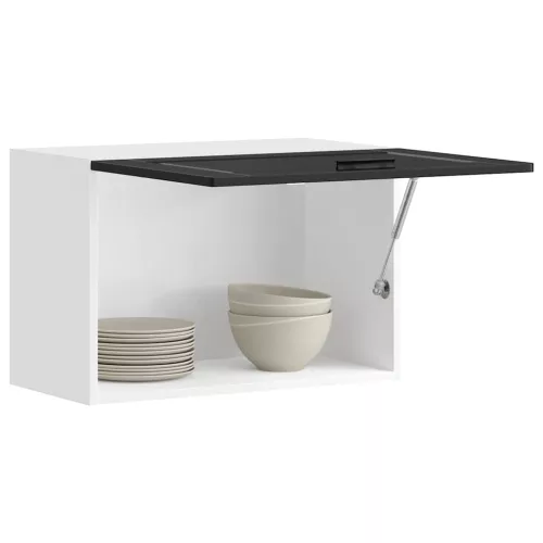 vidaXL konyhai fali szekrény Porto fekete színű fűrészáru