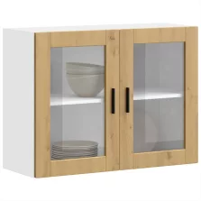   vidaXL konyhai fali szekrény üvegajtóval "Porto" Artisan Oak