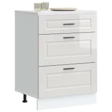   vidaXL konyhai alsószekrény "Porto" magasfényű fehér, rétegelt fa