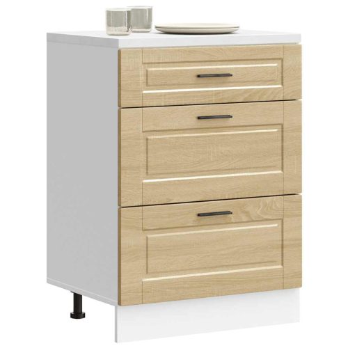 vidaXL Porto sonoma tölgy színű szerelt fa konyhai alapszekrény