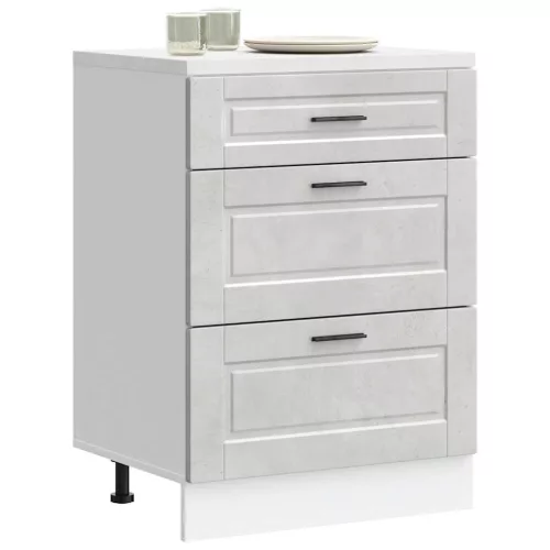 vidaXL Porto betonszürke szerelt fa konyhai alapszekrény