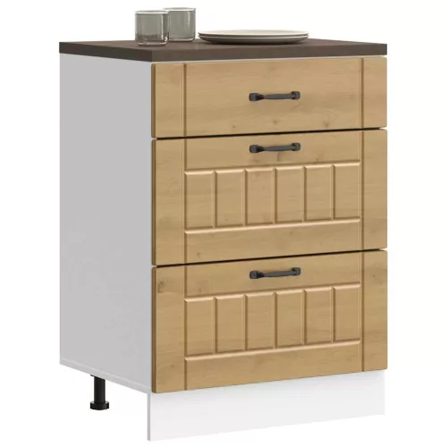 vidaXL Konyhai alsó szekrény Lucca kézműves tölgy szerelt fa