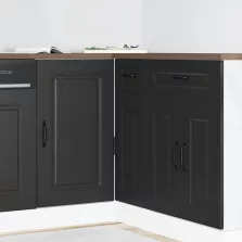 vidaXL Konyhai alapszekrény Kalmar fekete színű műfa