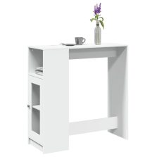   vidaXL fehér szerelt fa tárolórekeszes bárasztal 101 x 40 x 103,5 cm