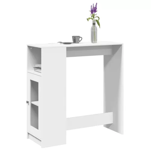 vidaXL fehér szerelt fa tárolórekeszes bárasztal 101 x 40 x 103,5 cm