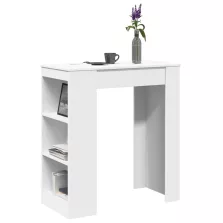   vidaXL fehér szerelt fa tárolórekeszes bárasztal 95 x 47 x 103,5 cm