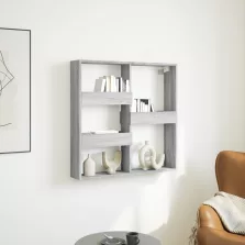   vidaXL szürke sonoma színű szerelt fa faliszekrény 80 x 15 x 80 cm