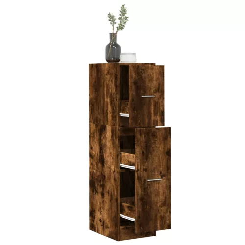 vidaXL füstös tölgy színű szerelt fa patikaszekrény 30 x 41 x 118 cm