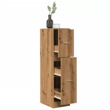   vidaXL kézműves tölgy színű szerelt fa patikaszekrény 30 x 41 x 118 cm