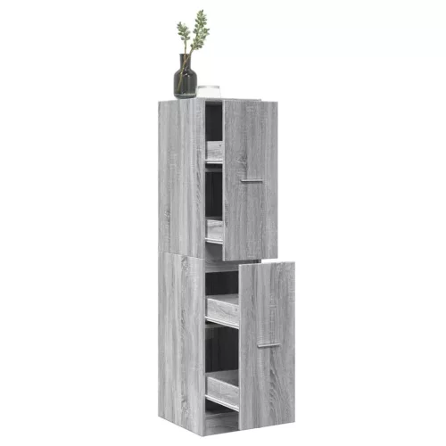 vidaXL szürke sonoma színű szerelt fa patikaszekrény 30x41x144,5 cm