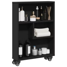   vidaXL fekete szerelt fa keskeny tárolókocsi 48 x 13 x 68 cm