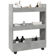   vidaXL 3 szintes betonszürke szerelt fa keskeny tárolókocsi