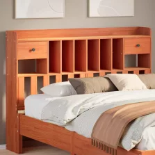   vidaXL viaszbarna tömör fenyőfa fejtámla tárolóval 140 cm