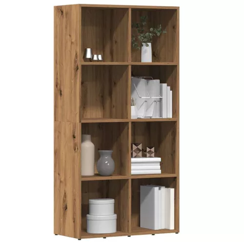 vidaXL kézműves tölgy színű szerelt fa könyvszekrény 66x30x130 cm