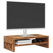vidaXL Régi fa forgácslap monitorállvány 42 x 24 x 13 cm