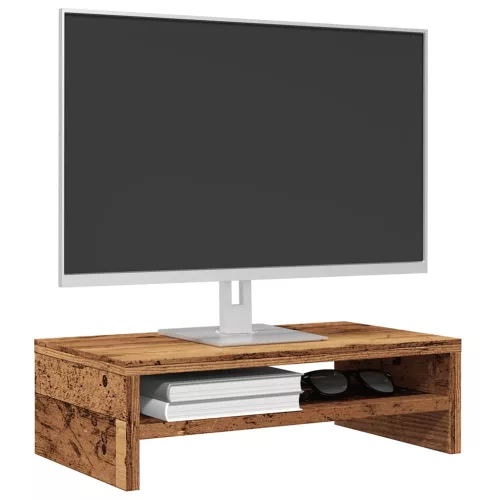 vidaXL Régi fa forgácslap monitorállvány 42 x 24 x 13 cm