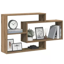   vidaXL kézműves tölgy színű szerelt fa fali polc 104x20x58,5 cm