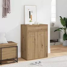   vidaXL kézműves tölgy színű szerelt fa cipősszekrény 60 x 35 x 84 cm