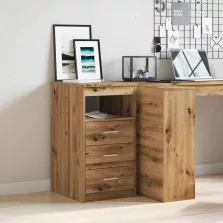   vidaXL Fiókszekrény kézműves tölgy 40x50x76 cm gépelt fa