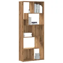   vidaXL kézműves tölgy színű szerelt fa könyvespolc 67 x 24 x 161 cm