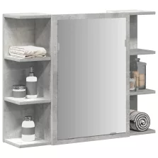   vidaXL betonszürke forgácslap fürdőszobai tükör 80 x 20,5 x 64 cm