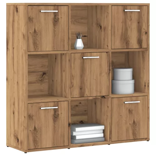 vidaXL kézműves tölgy színű szerelt fa könyvespolc 90 x 28 x 90 cm