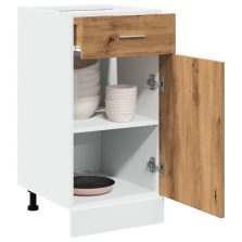   vidaXL kézműves tölgyszínű szerelt fa fiókos alsószekrény 40x46x81,5cm