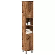   vidaXL Fürdőszobaszekrény Régi fa 30x30x179 cm Gépelt fa