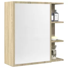   vidaXL sonoma színű szerelt fa tükrös szekrény 62,5 x 20,5 x 64 cm