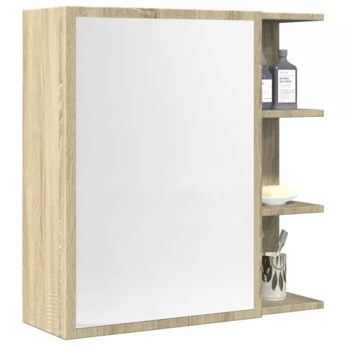 vidaXL sonoma színű szerelt fa tükrös szekrény 62,5 x 20,5 x 64 cm