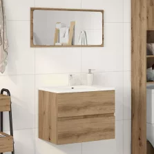   vidaXL kézműves tölgy színű szerelt fa fürdőszobaszekrény 60x38,5x45cm