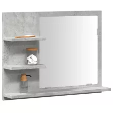   vidaXL betonszürke tükrös fürdőszobaszekrény 60 x 10,5 x 45 cm