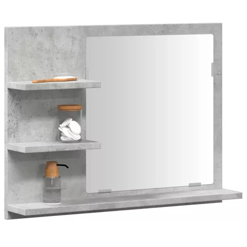 vidaXL betonszürke tükrös fürdőszobaszekrény 60 x 10,5 x 45 cm