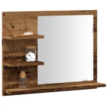   vidaXL antik fa színű tükrös fürdőszobaszekrény 60 x 10,5 x 45 cm