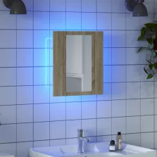   vidaXL sonoma tölgy tükrös fürdőszobaszekrény LED-ekkel 40x12x45 cm