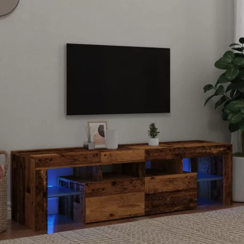 vidaXL antik fa színű szerelt fa TV-szekrény LED-ekkel 140x36,5x40 cm